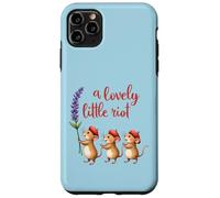 A Lovely Little Riot Cute Mice Lavender Whimsical Animal Des Case for iPhone 11 Pro Max