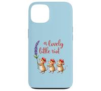 A Lovely Little Riot Cute Mice Lavender Whimsical Animal Des Case for iPhone 13