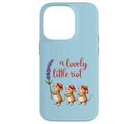 A Lovely Little Riot Cute Mice Lavender Whimsical Animal Des Case for iPhone 14 Pro