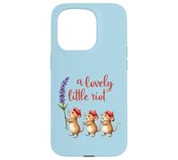 A Lovely Little Riot Cute Mice Lavender Whimsical Animal Des Case for iPhone 15 Pro