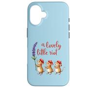 A Lovely Little Riot Cute Mice Lavender Whimsical Animal Des Case for iPhone 16
