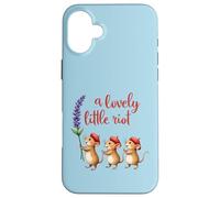 A Lovely Little Riot Cute Mice Lavender Whimsical Animal Des Case for iPhone 16 Plus
