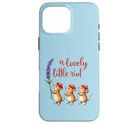 A Lovely Little Riot Cute Mice Lavender Whimsical Animal Des Case for iPhone 16 Pro Max