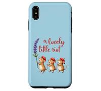 A Lovely Little Riot Cute Mice Lavender Whimsical Animal Des Case for iPhone XS Max