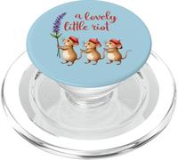 A Lovely Little Riot Cute Mice Lavender Whimsical Animal Des PopSockets PopGrip for MagSafe