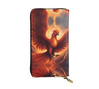 A lovely phoenix Printed leather wallet, 7.5 x 4.1-inch long credit card holder, portable travel cash wallet