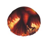 A lovely phoenix Printed shower cap, reusable, specially designed for women's long hair, double-layer structure, suitable for bathing.