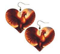 A lovely phoenix Prints Stylish Heart-Shaped Earrings Lightweight Women'S Accessories Perfect For Parties And Valentine'S Day.