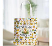 A Loves Ducks Duck Gifts Stuff Decor Reusable Grocery Bags Beach Tote Canvas Tote Bag for Women Work Gym Shopping Christmas Birthday Funny Friendship Gifts for Best Friend Sister Lovers