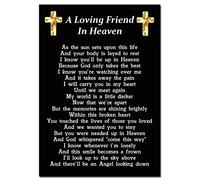A Loving Friend in Heaven Memorial Graveside Funeral Poem Keepsake Card Includes Free Ground Stake F240