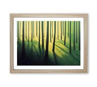 A Loving Summer Forest Framed Wall Art Print A2 Oak