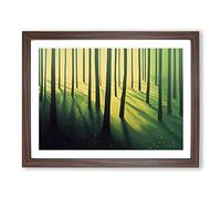 A Loving Summer Forest Framed Wall Art Print A2 Walnut