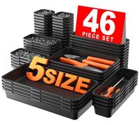 A-LuGei 【 】【 】 Desk Drawer Organiser, 【Black】 Tool Box Tray Dividers, Cutlery Drawer Organiser, Garage Organisation Tool Chest Screw Cart Cabinet WorkBench