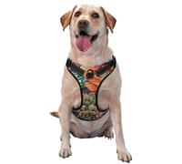 A luxurious rose adorned reflective Oxford unobstructed pet vest, easy to control handle, suitable for small, medium and large dogs