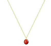 A/M A/ERZU 14K Gold Plated Carnelian Necklace For Women,Silver Carnelian Stone Crystal Pendant Red Agate Necklace For Women Girl Carnelian Crystal Necklace Gold Necklaces For Women