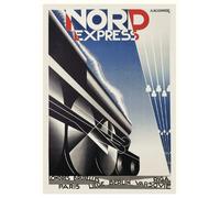 A.M. Cassandre "Nord Express Canvas Print, Multi-Colour, 60 x 80 cm