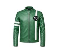 A&M Express Ben Tennyson Alien Swarm Motorcycle Green Leather Jacket Outerwear