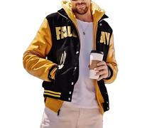 A&M Express Fall Guy 2024 Ryan Gosling Yellow Baseball Jacket | Leather Sleeve Wool Body School Jacket for Men