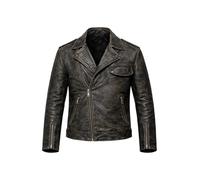 A&M Express Men Jason Momoa Leather Jacket - Black Distressed Leather, Movie Inspired Biker Style