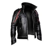 A&M Express Men's P2 James Heller Video Game Costume - Real Leather Black & Red Design Jacket
