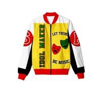 A&M Express Men's Unisex Idol Maker Hip Hop 80s Jacket | Salt N Pepa Lightweight Yellow Bomber Jacket Cotton