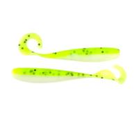 A.M. Fishing Curly Tail Jerkshad 5.5 Inch Soft Baits Garlic Infused,- 6 Pack - Saltwater & Freshwater Fishing Lures for Bass, Redfish, Snook, and Trout (Atomic Firebelly)