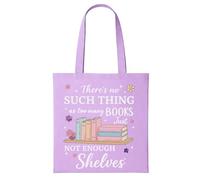 A&M Natural Living Book Lover Tote Bag, Book Lover Gifts For Women, 38cm x 42cm Lightweight Reusable 100% Cotton Shopper Bag for Bookworms, Readers, Teachers and Librarians