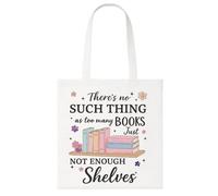 A&M Natural Living Book Lover Tote Bag, Book Lover Gifts For Women, 38cm x 42cm Lightweight Reusable 100% Cotton Shopper Bag for Bookworms, Readers, Teachers and Librarians