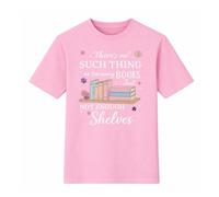 A&M Natural Living Book Lovers Gift T-Shirt, There’s No Such Thing as Too Many Books 100% Cotton Novelty Top, Bookish Things Reader Gift