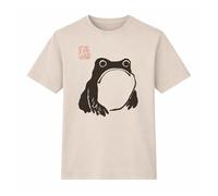 A&M Natural Living Matsumoto Hoji Frog T-Shirt, XXL Stone Grumpy Frog Japanese Artwork Tshirt, 100% Cotton Novelty