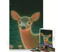 A Magical Deer with Glowing Antlers in An Enchanted Forest Jigsaw for Teenagers1000 Pieces Calm Game Bright Color Fun Challenge Christmas Surprise (50x75cm)