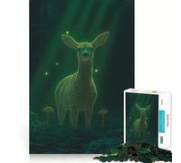 A Magical Deer with Glowing Antlers in An Enchanted Forest Jigsaw for Teenagers1000 Pieces Calm Game Bright Color Fun Challenge Christmas Surprise (50x75cm)