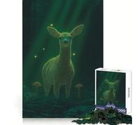 A Magical Deer with Glowing Antlers in An Enchanted Forest Jigsaw for Teenagers1000 Pieces Calm Game Bright Color Fun Challenge Christmas Surprise (50x75cm)