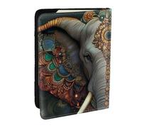 A Magnificent Elephant Printed Passport Holder,Travel Pu Leather Passport Cover Case Organiser for Men Women,6.5 Inch