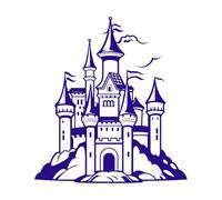 a Majestic and of a Fairytale Castle Perfect Wall Stickers 42x45.9cm Wall beautification DarkBlue