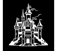a Majestic and of a Fairytale Castle Perfect Wall Stickers 67.2x73.4cm Window Decals White