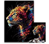 A Majestic Leopard Neon Portrait Jigsaw Puzzles for Adults 1000 Puzzles for Adults Perfect for Birthday Christmas 1000 PCS(38x26cm)