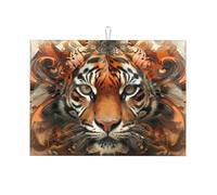 A majestic lion head Dish Drying Mat for Kitchen Counter-Absorbent, Non-Slip, Reversible Kitchenware with Prints