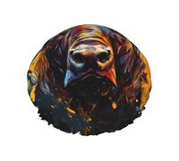 A majestic rhinoceros Reusable shower cap - double-layer waterproof, elastic, environmentally friendly daily use shower cap