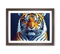 A Majestic Tiger Framed Wall Art Print A2 Walnut