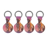 A Majestic Tiger Novelty Holder Cases Compatible with AirTag Silicone GPS Trackers Cover Keychain