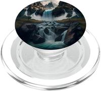 A majestic waterfall in the midst of untouched nature PopSockets PopGrip for MagSafe