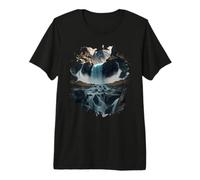 A Majestic Waterfall in the Midst of Untouched Nature Premium T-Shirt