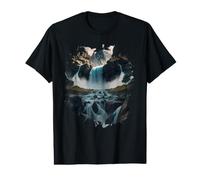 A Majestic Waterfall in the Midst of Untouched Nature Value Graphic T-Shirt