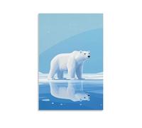A Majestic White Polar Bear Standing still on A Pure Icy Blue Background, Symbolizing Silence, Power, And Arctic Solitude. Wall Art Mural Modern Decoration Hanging Art Poster 08x12inch(20x30cm)