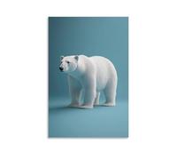 A Majestic White Polar Bear Standing still on A Pure Icy Blue Background, Symbolizing Silence, Power, And Arctic Solitude. Wall Art Mural Modern Decoration Hanging Art Poster 20x30inch(50x75cm)