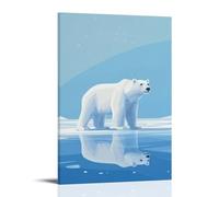 A Majestic White Polar Bear Standing still on A Pure Icy Blue Background, Symbolizing Silence, Power, And Arctic Solitude. Wall Art Mural Modern Decoration Hanging Art Poster 24x36inch(60x90cm)