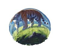 A male lion Reusable shower cap - double-layer waterproof, elastic, environmentally friendly daily use shower cap