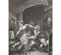 A man attempts to forcefully take a woman to bed against her will. After an 18th century work by William Hogarth. Poster Print by Ken Welsh (14 x 17)