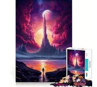 A Man Go to Fantasy Towers Teenagers 1000 Piece Jigsaw Puzzle Serene Game Tight Connection Pattern Build Birthday Art Gift (38x52cm)